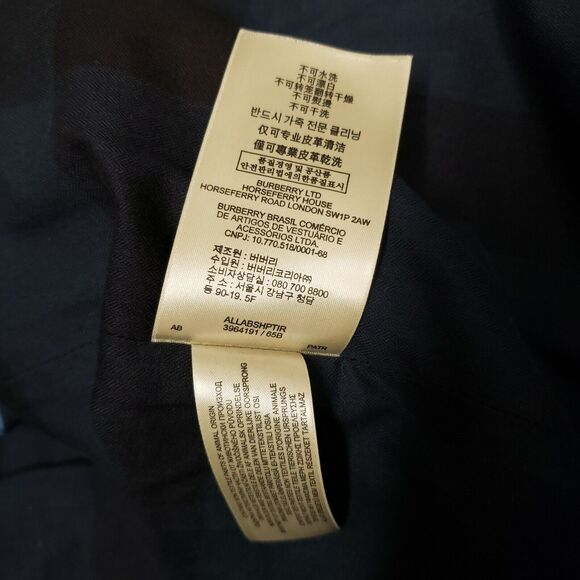 BURBERRY BRIT Womens Blue Denim 100% Calf Leather Suede Jacket Blazer 2 Small - Picture 9 of 10